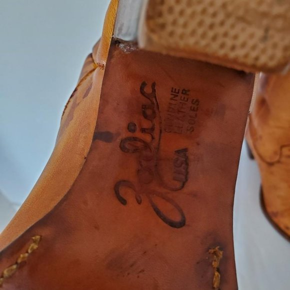 Tall Brown beige Tan leather high heel Western cowgirl rodeo equestrian Boots - Picture 6 of 12